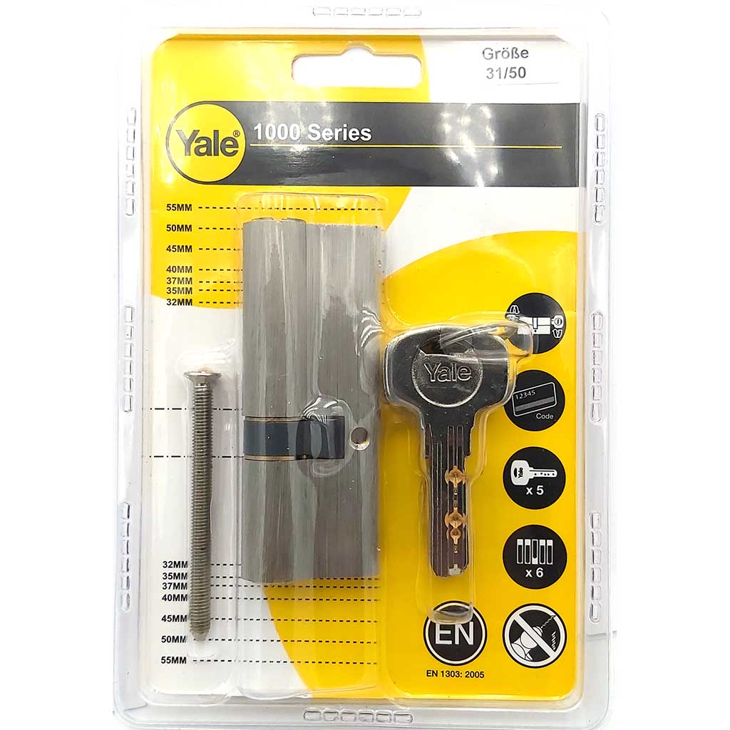 Yale Schliesszylinder mit 5 Schlüssel 31/50 1000 Serie