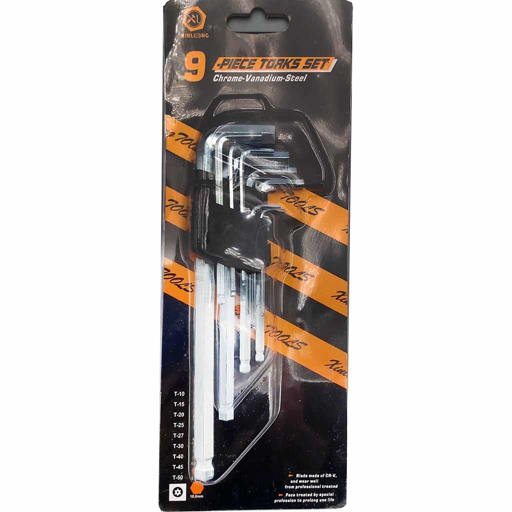 9-teiliges Torx-Schlüsselset aus Chrom-Vanadium-Stahl