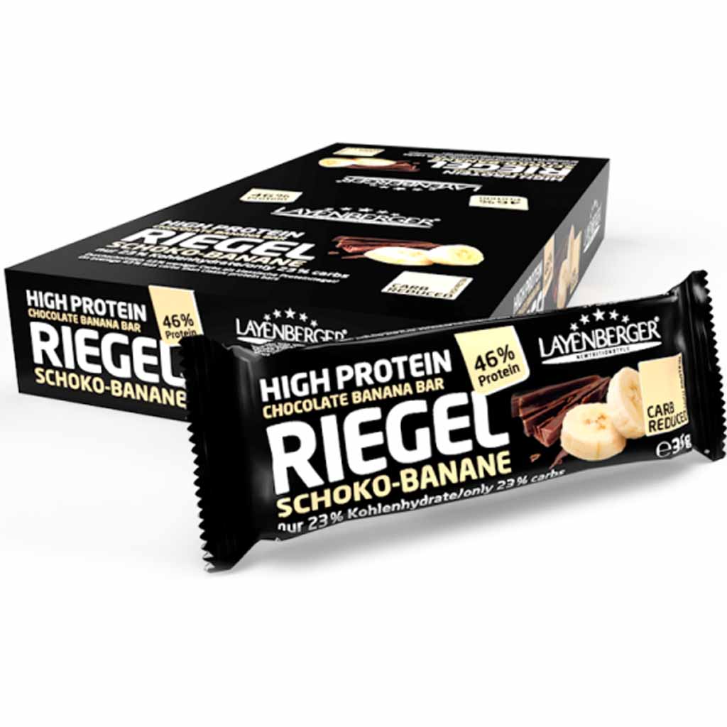 18x Layenberger Protein Riegel Schoko Banane á 35g=630g MHD 28.07.26