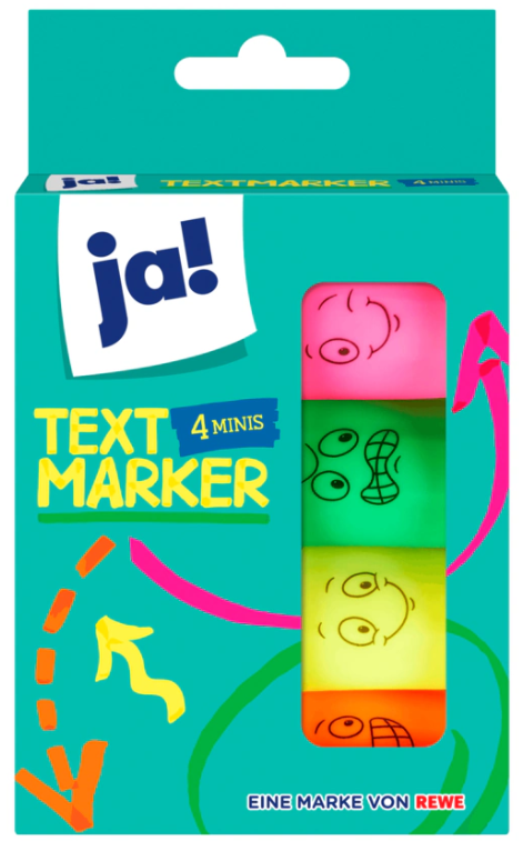 ja! Mini Textmarker 4 Stück
