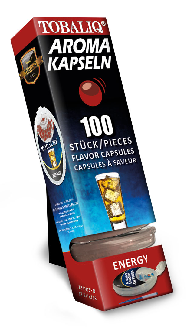 Aroma Kapseln für Ihre Zigarette 12x100 Stück= 1200 Stück Energy Geschmack