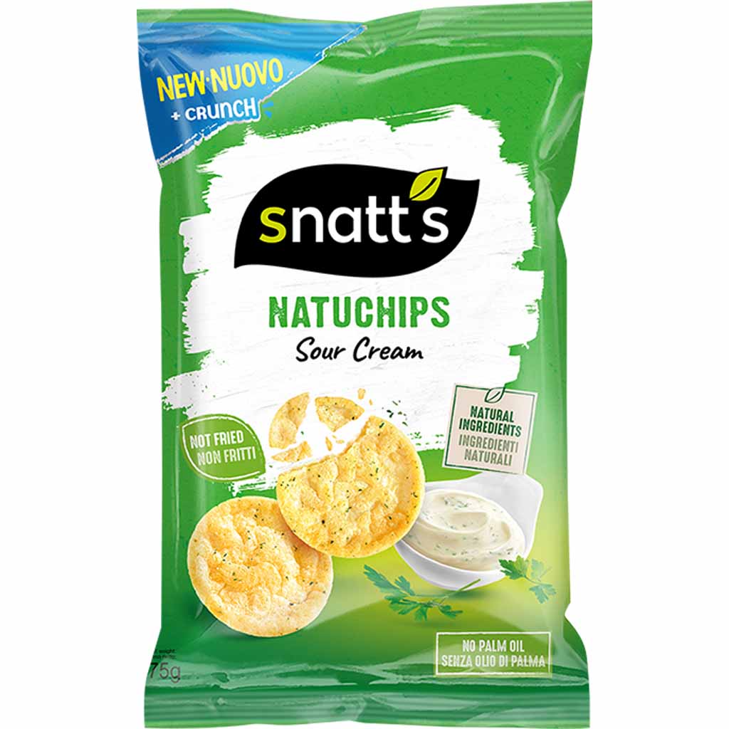Snatts Natuchips Sour Cream 75g MHD 24.07.26