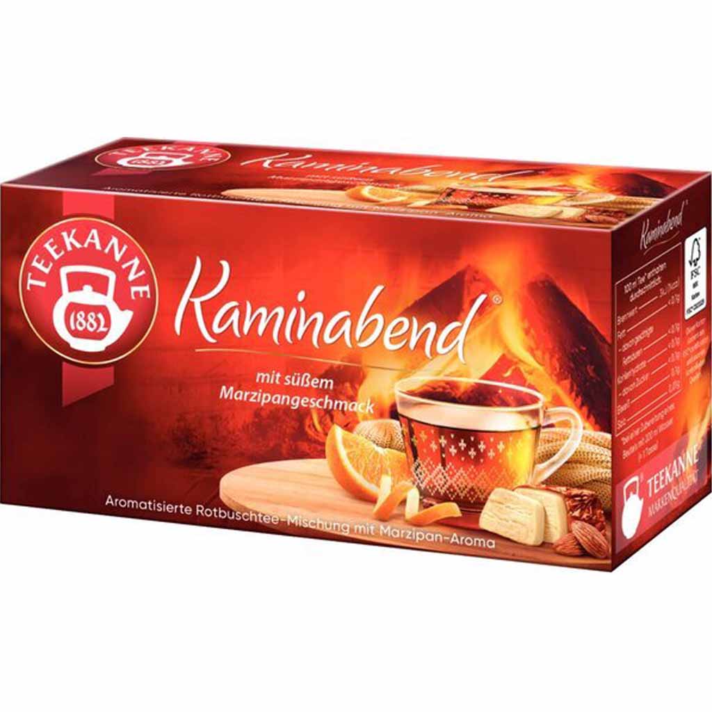 Teekanne Kaminabend mit süßem Marzipangeschmack 20 Beutel 40g MHD 30.05.26