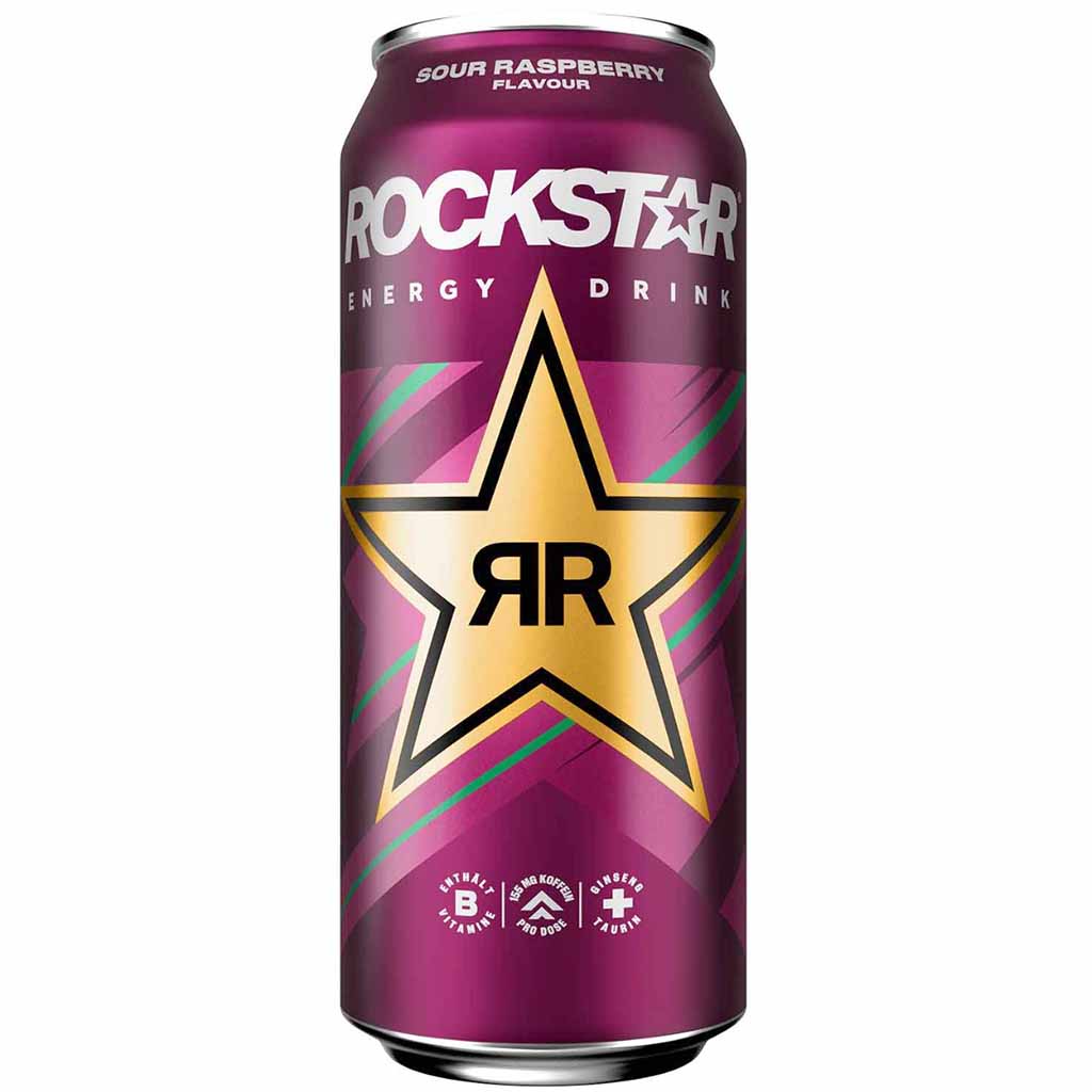 12x Rockstar Energy Drink Sour Raspberry Dosen 12x500ml=6L , 4060800178718, 4060800178701