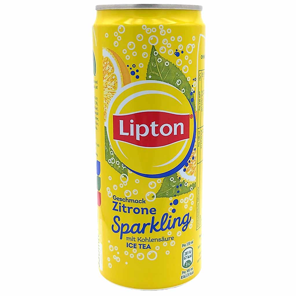 24x Lipton Sparkling Eistee Zitrone mit Kohlensäure ICE TEA  24 x 0,33 L