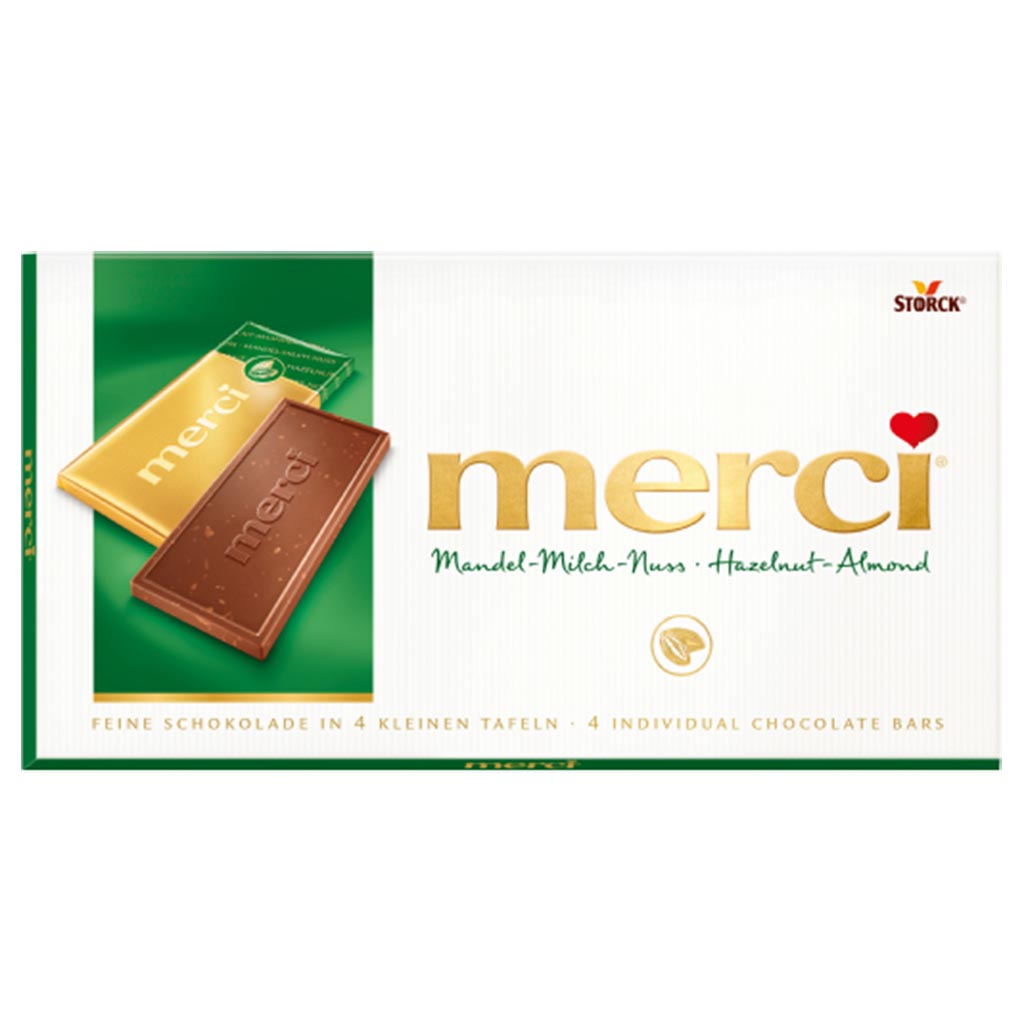 Merci feine Schokolade Mandel Milch Nuss 100g MHD 01.01.26