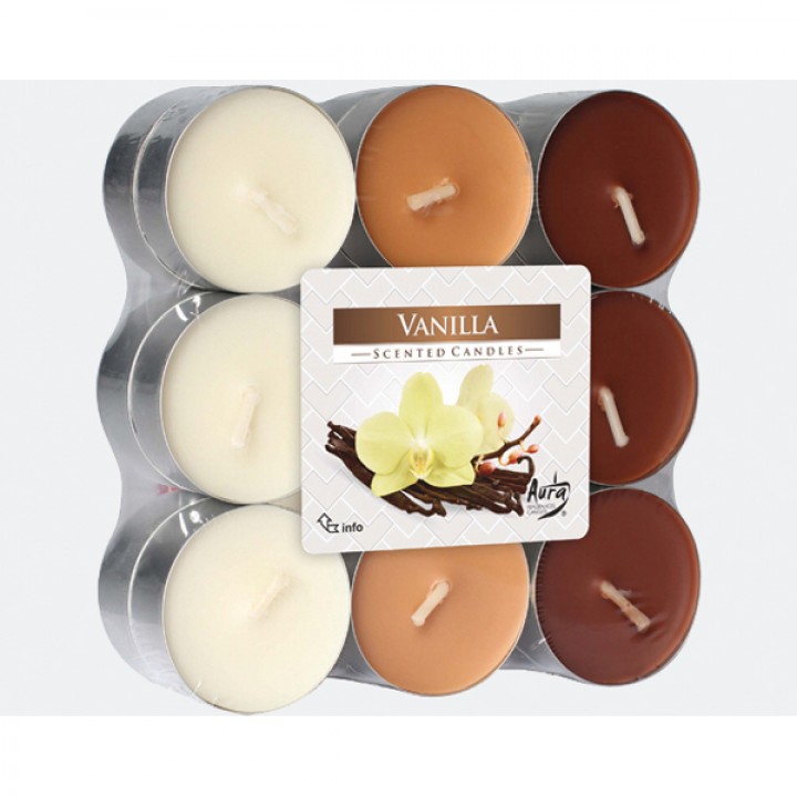 Teelichter Duft 18er Vanille gemischte Farben