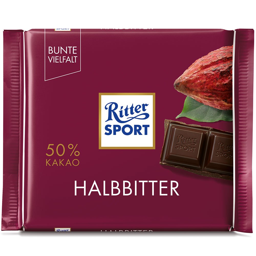 Ritter Sport Tafelschokolade Halbbitter 100g MHD 28.02.27