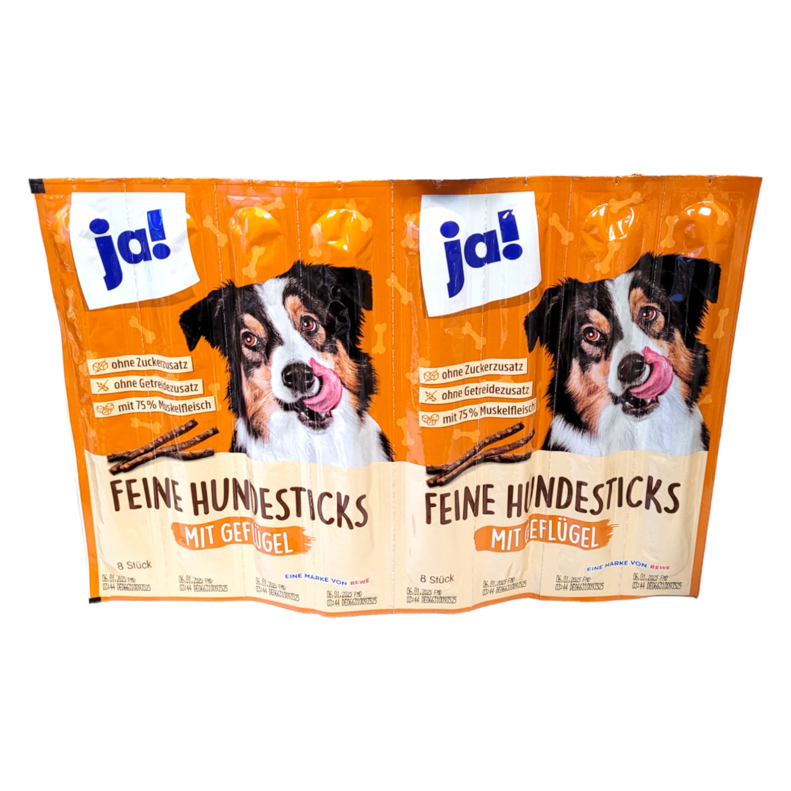 ja! Hundesticks 8x11g=88g Geflügel MHD 06.10.26