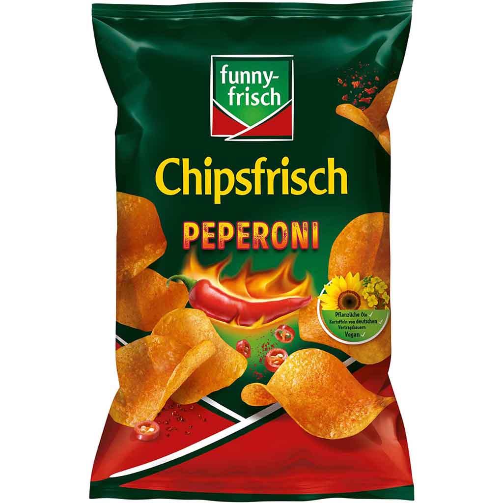 funny frisch Chipsfrisch Peperoni 150g MHD 22.12.25