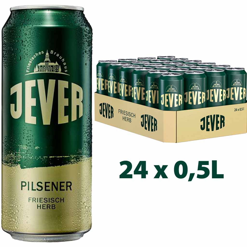 24x Jever Pilsner Bier je 0,5L Dosen = 12L , 4053400257501,  4053400157504