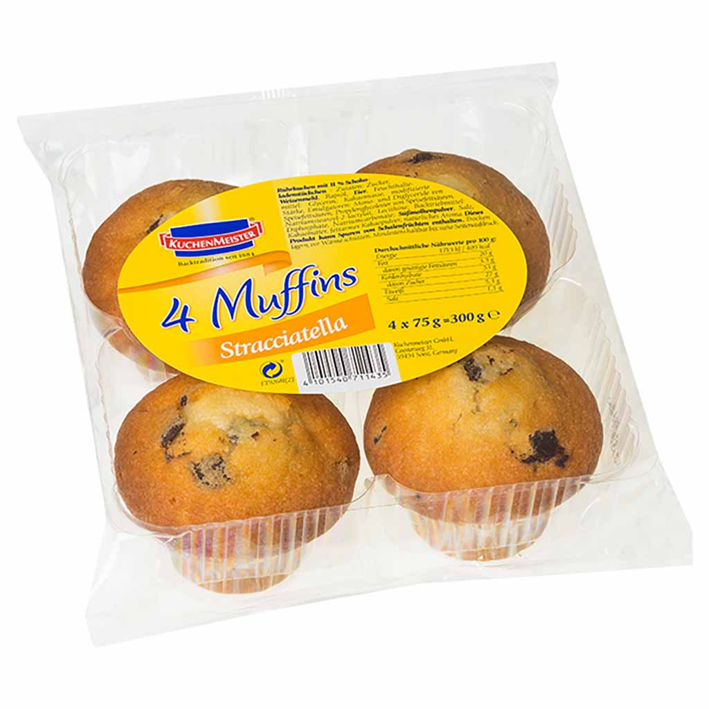 KuchenMeister Stracciatella Muffins 4x75g = 300g MHD 13.02.26