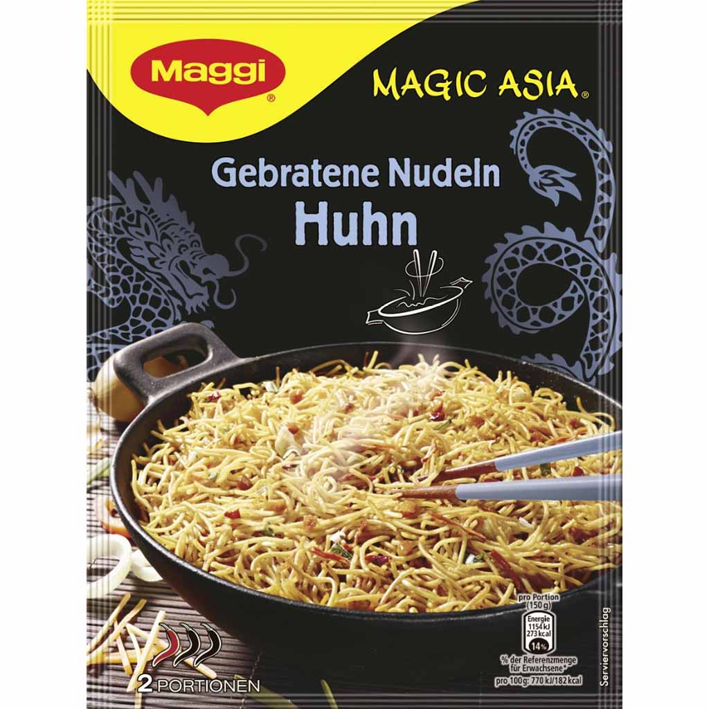 Maggi Magic Asia gebratene Nudeln Huhn 121g MHD 30.08.26