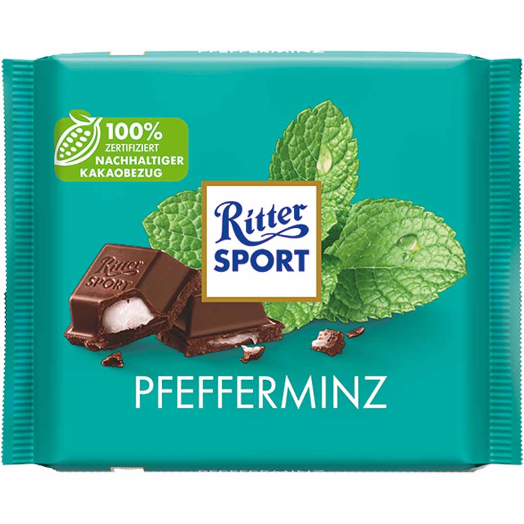 Ritter Sport Tafelschokolade Pfefferminz 100g MHD 20.03.26