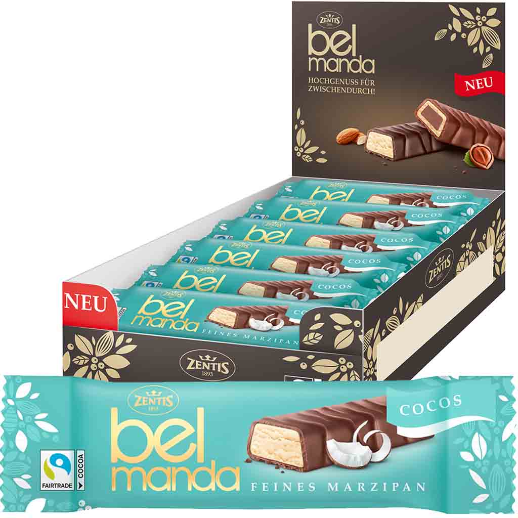 Zentis Belmanda Kokos Marzipan Riegel 18x40g=720g MHD 31.07.26