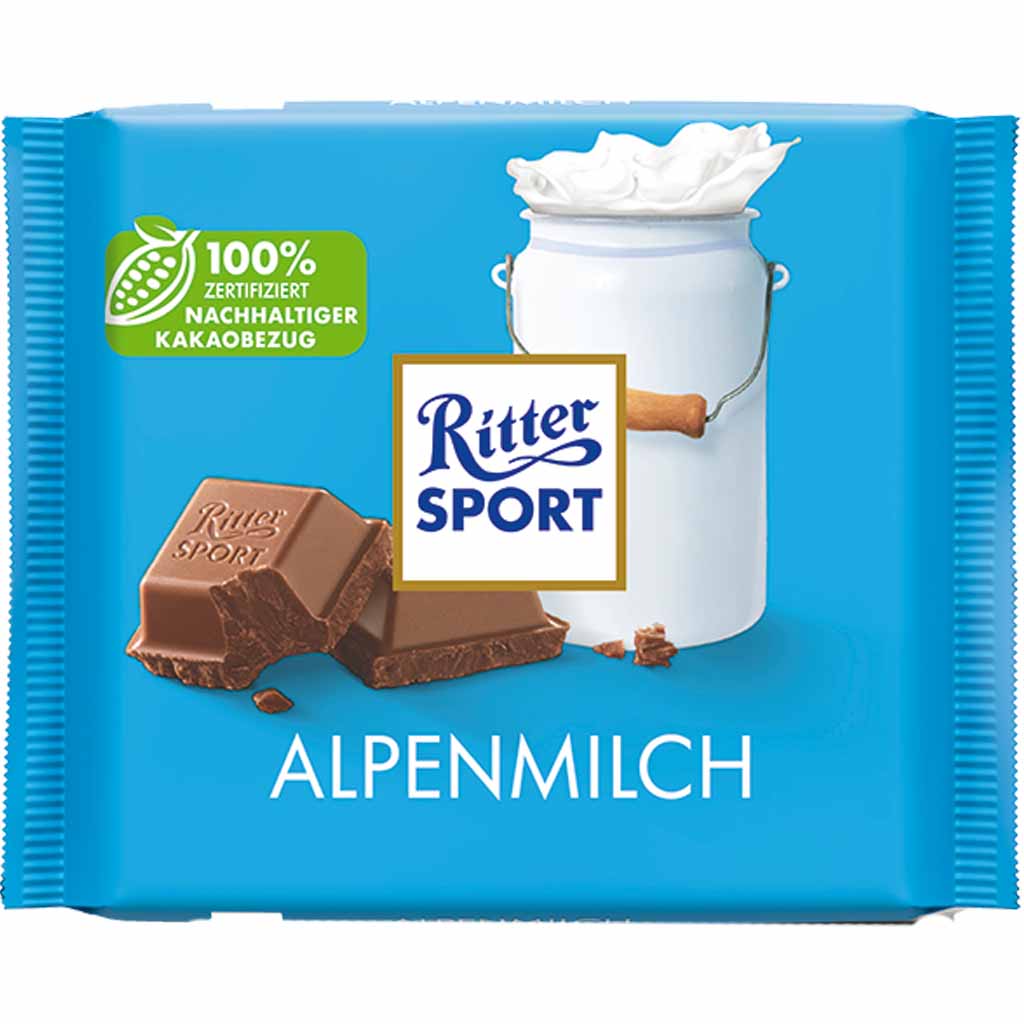 Ritter Sport Tafelschokolade Alpenmilch 100g MHD 08.09.26