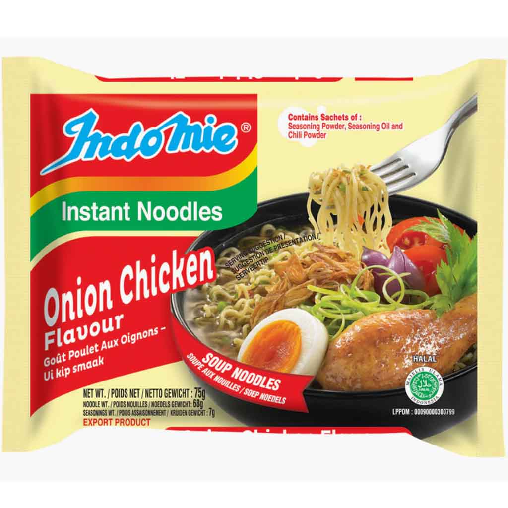 Indomie Instant Nudelgericht Zwiebel-Huhn-Geschmack 40x75g=3kg MHD 26.07.23