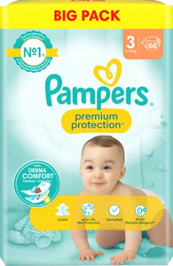 Pampers Windeln Premium Protection Gr. 3 Midi (6-10 kg), Big Pack, 68 Stück