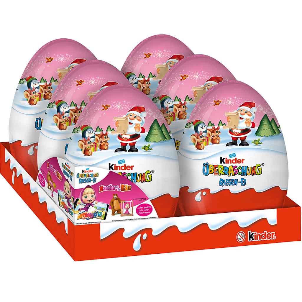 Kinder Überraschung Rosa Riesen Ei Weihnachten 6x220g=1320g MHD 20.04.26