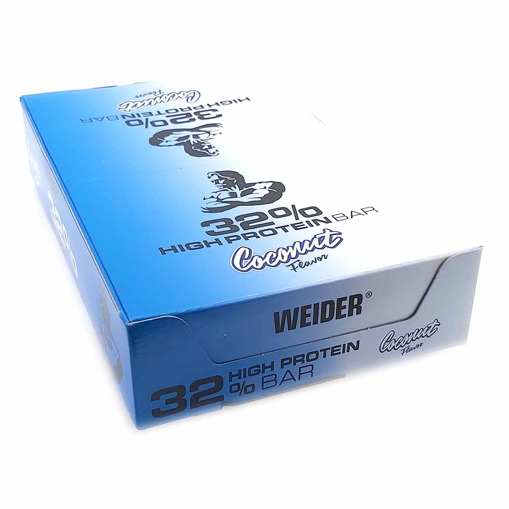 Weider 32% Protein Riegel Kokosnussgeschmack Thekendisplay 12x60g =720g