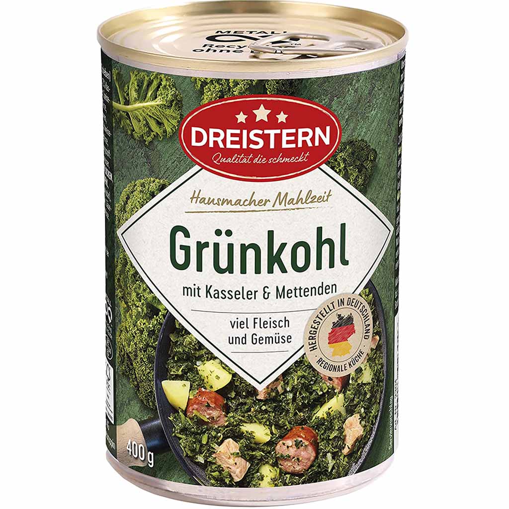 Dreistern Grünkohl mit Kasseler und Mettenden 400g MHD 22.05.28