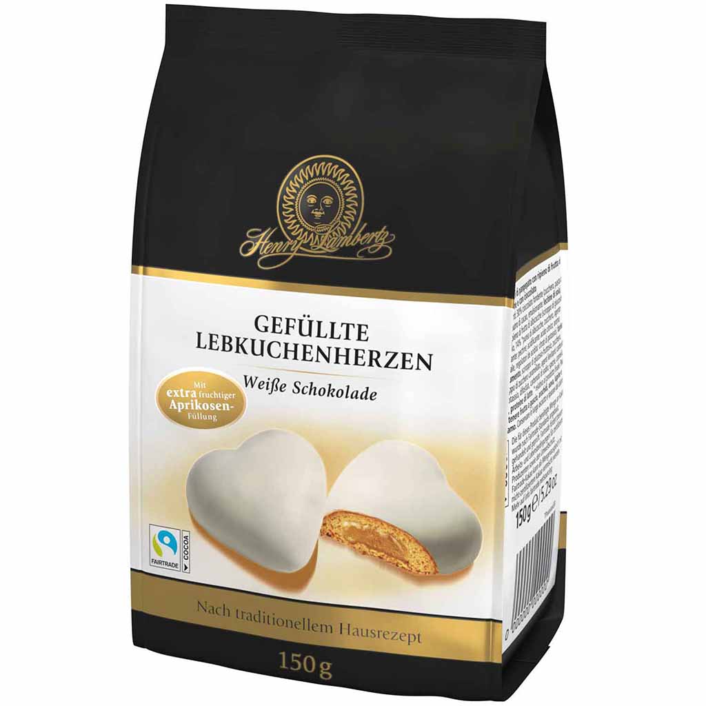Henry Lambertz Gefüllte Lebkuchenherzen Weiße Schokolade 150g MHD 30.04.26