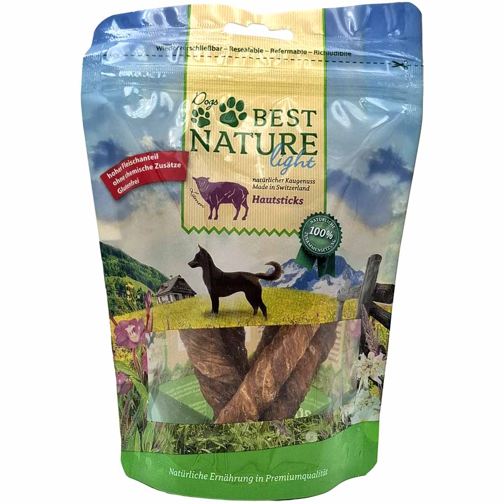 10x Hundesnack Lammhaut Sticks 80g