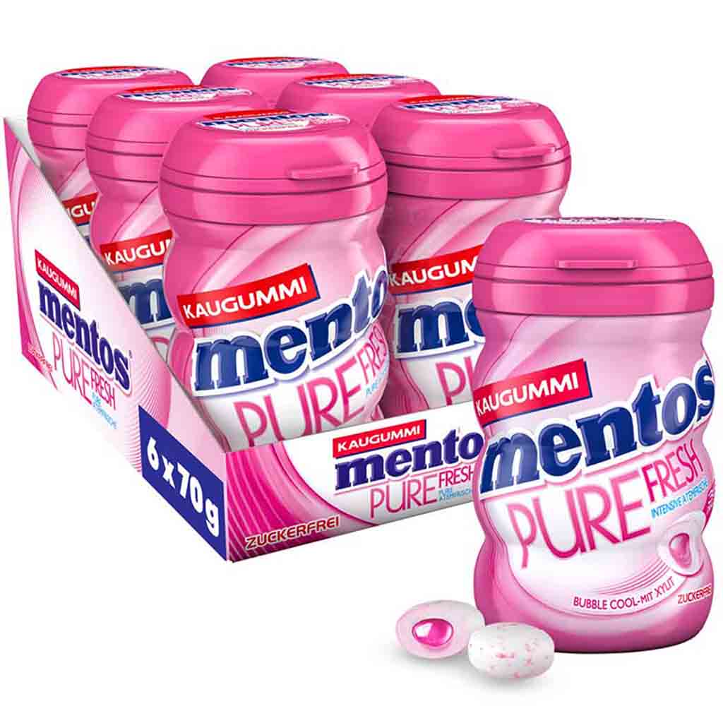 Mentos Kaugummi Dragees Pure Fresh Bubble Cool 6x70g=420g