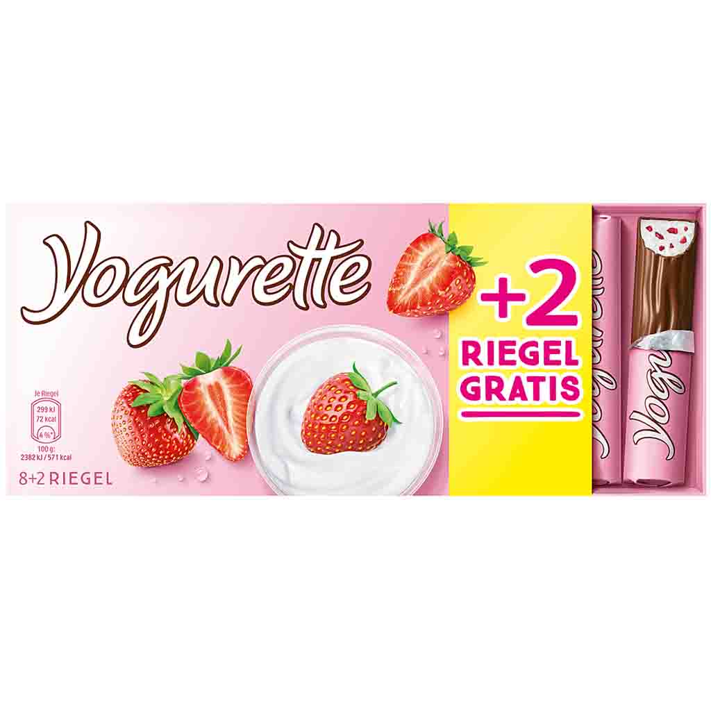 Yogurette Schokolade 8+2 Riegel 125g MHD 19.02.26