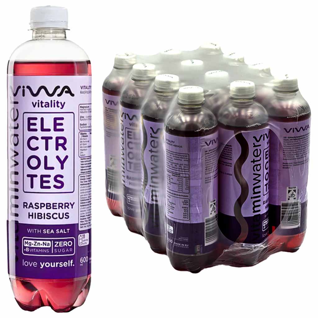 VIWA Electrolytes Raspberry Hibiscus 12x600ml PET fl. = 7,2L MHD 29.08.26