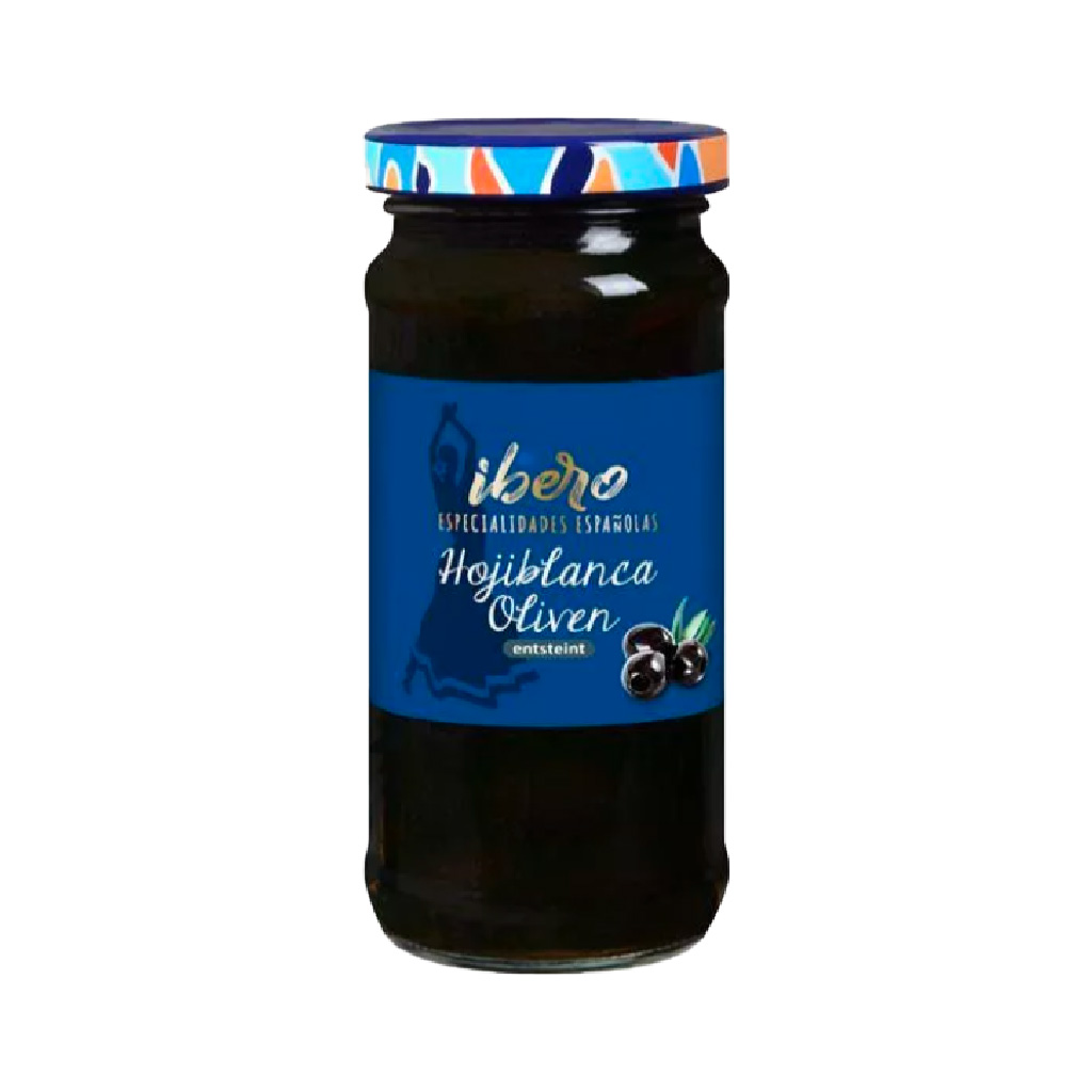 Ibero Geschwärzte Hojiblanca Oliven entsteint 110g MHD 06.11.27