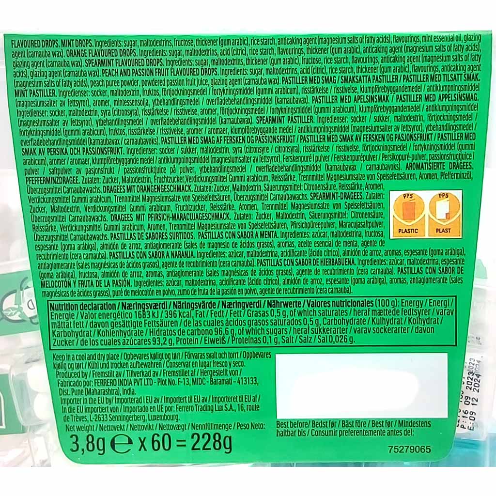 tic tac Travels  Mini Box 60x3,8g= 228g