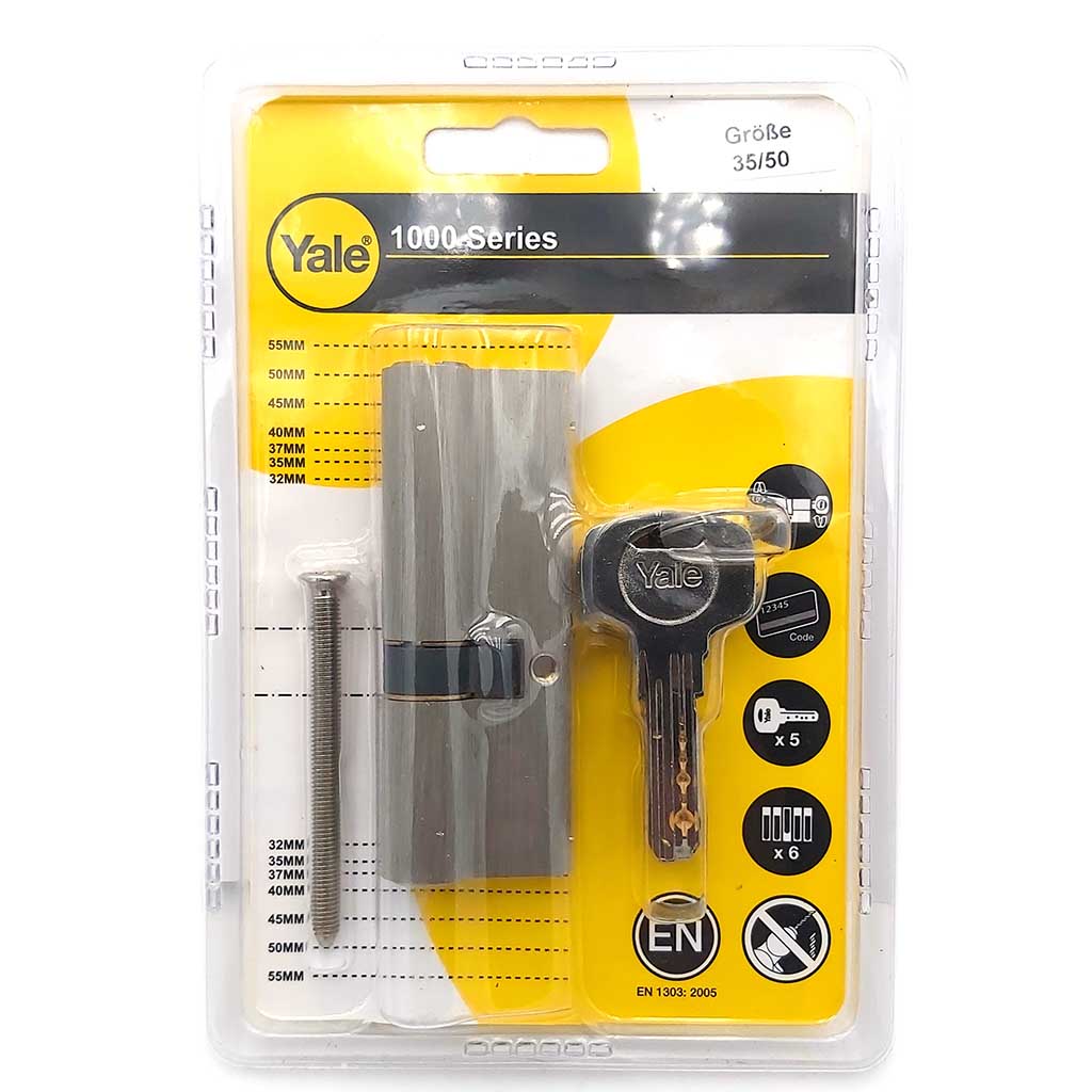 Yale Schliesszylinder mit 5 Schlüsseln 35/50 Serie 1000 front