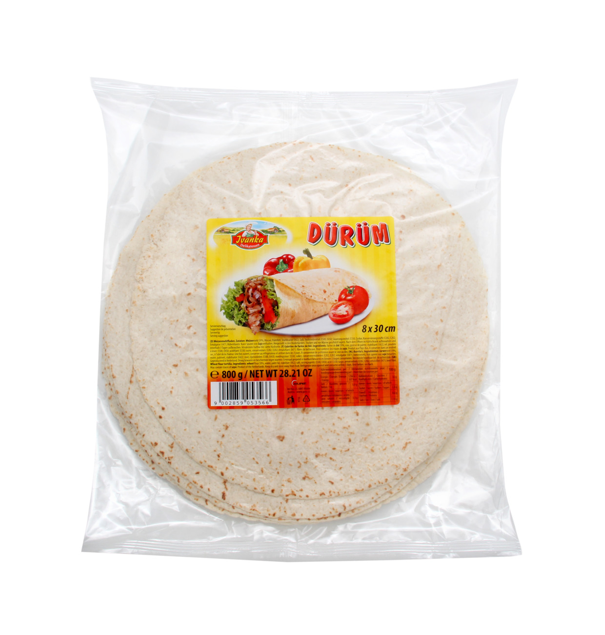 Ivanka Dürüm Weizenmehlfladen 800g (8x30cm) MHD 14.03.26