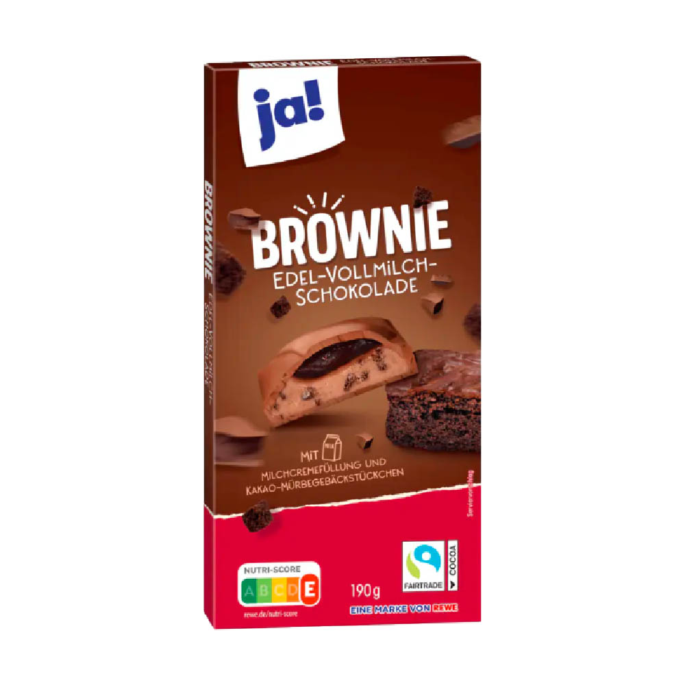 ja! Edel-Vollmilch-Schokolade Brownie 190g MHD 30.01.26