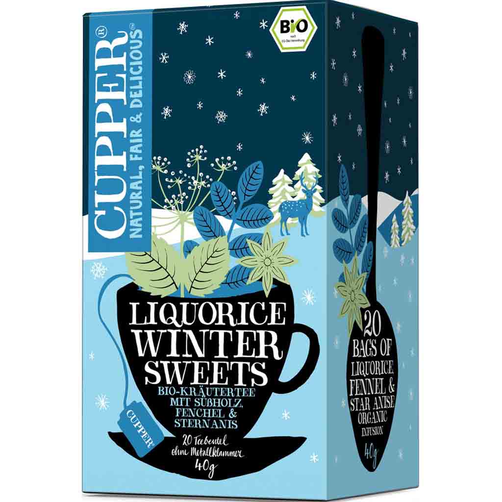 Cupper Bio Kräutertee mit Süßholz, Fenchel & Sternanis 20 Beutel 40g MHD 01.04.26