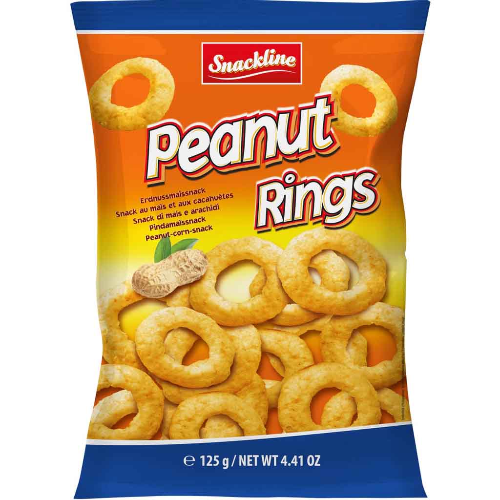 Snackline Peanut Rings Erdnussmaissnack 125g MHD 19.02.26