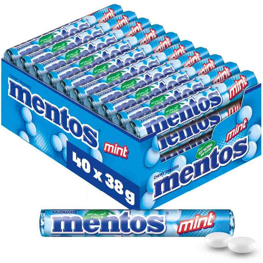 Mentos MINT Dragees 40x38g=1520g MHD 30.03.28