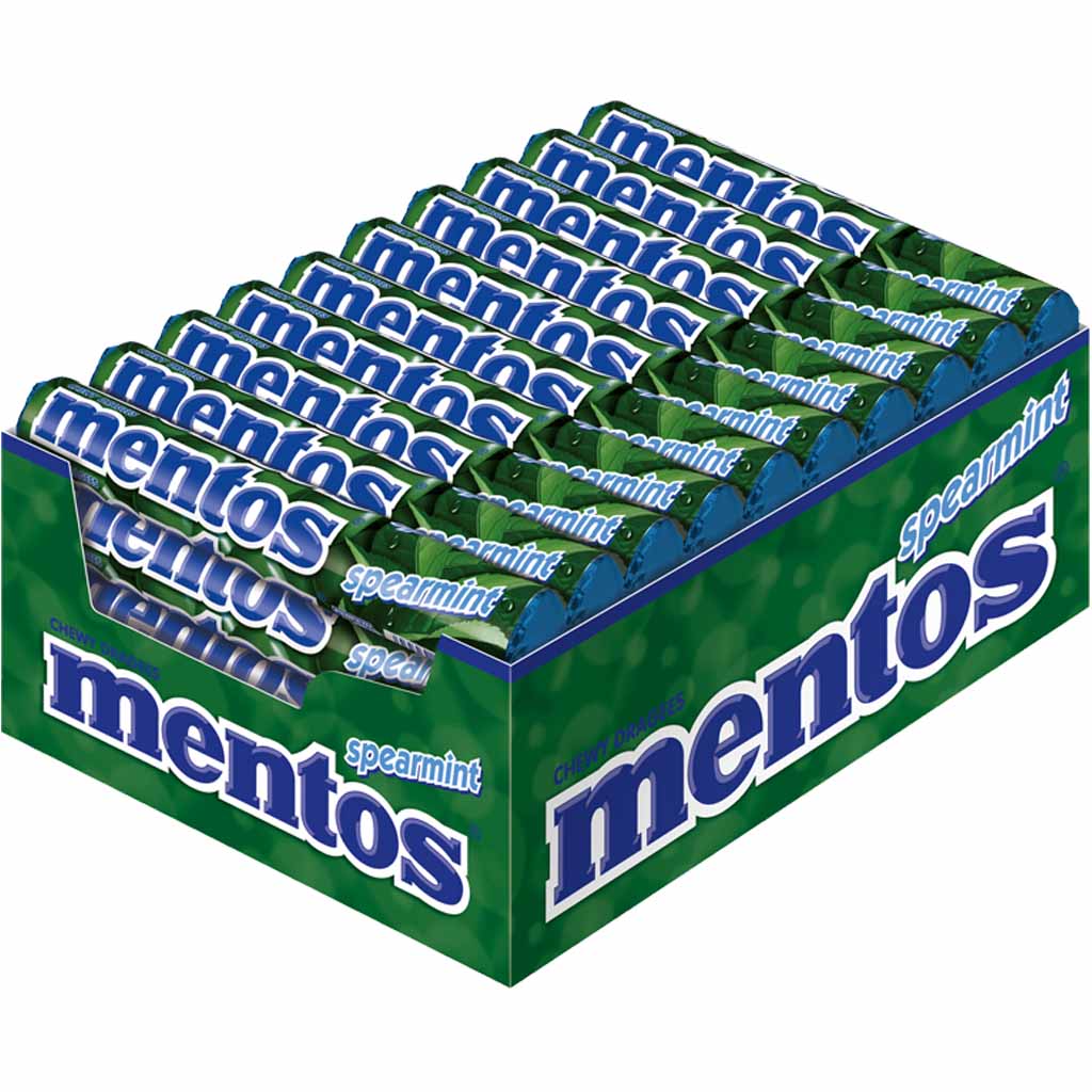 Mentos Dragees Spearmint 40x38g=1520g MHD 30.05.28