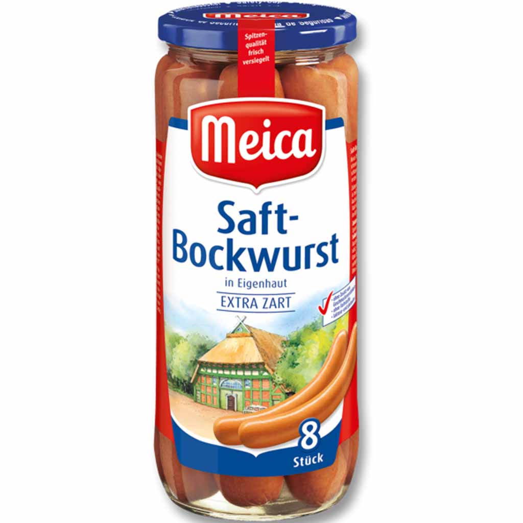 Meica Saft-Bockwurst in Eigenhaut extra zart 8er 540g / 360g MHD 25.03.27