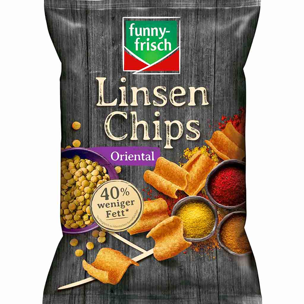 funny frisch Linsen Chips Oriental 90g MHD 17.11.25