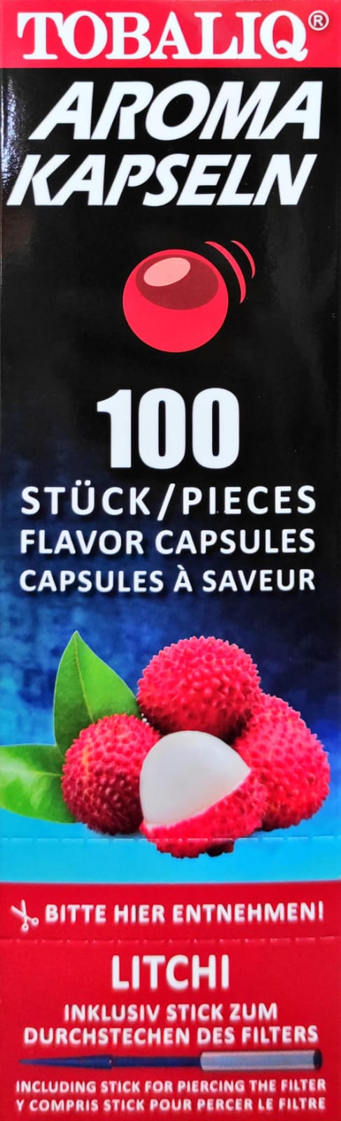 Aroma Kapseln für Ihre Zigarette 12x100 Stück= 1200 Stück Litchi Geschmack