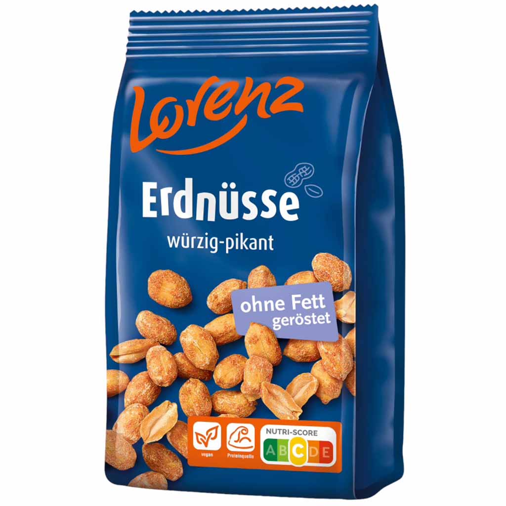 Lorenz Erdnüsse würzig-pikant ohne Fett geröstet 150g  GTIN 4017100770005