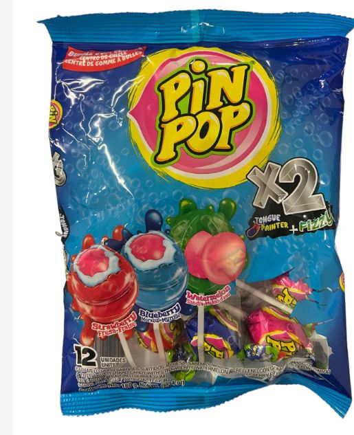 Pin Pop Lutscher mit Kaugummikern 12er 180g MHD 27.01.27