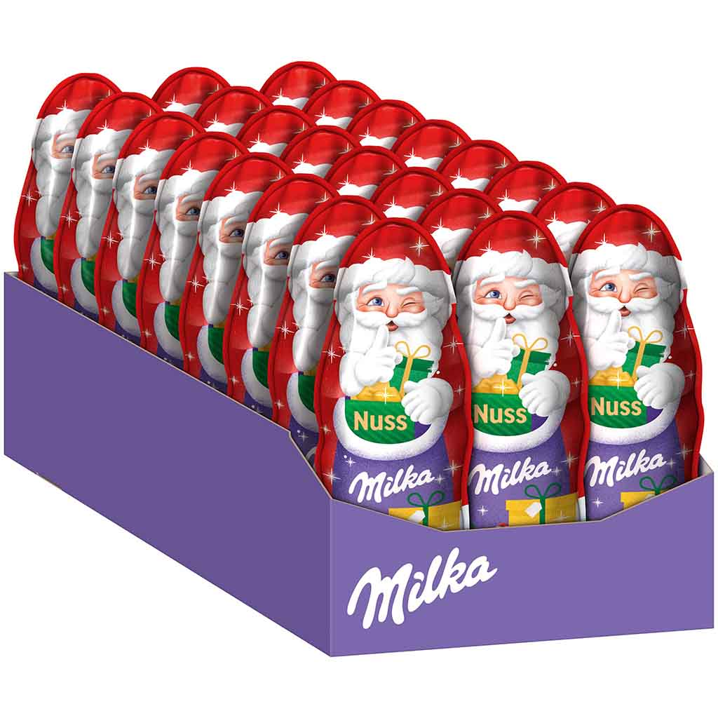 Milka Weihnachtsmann Nuss Schokolade 24x45g=1080g MHD 31.03.26