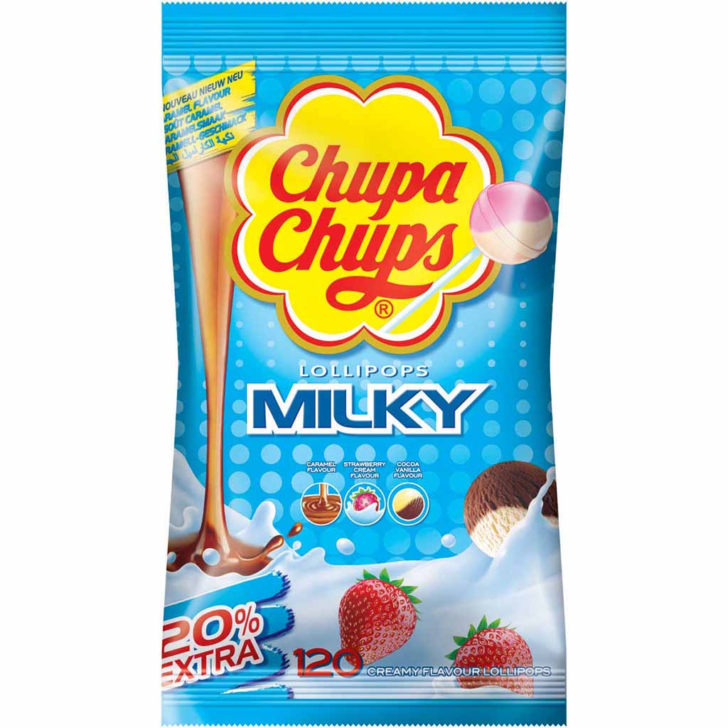 Chupa Chups Milky Lollipops Lutscher 120er 1440g MHD 30.06.27