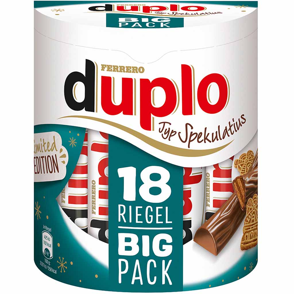 Ferrero Duplo Spekulatius 18er Schokoriegel 327,6g MHD 02.03.26
