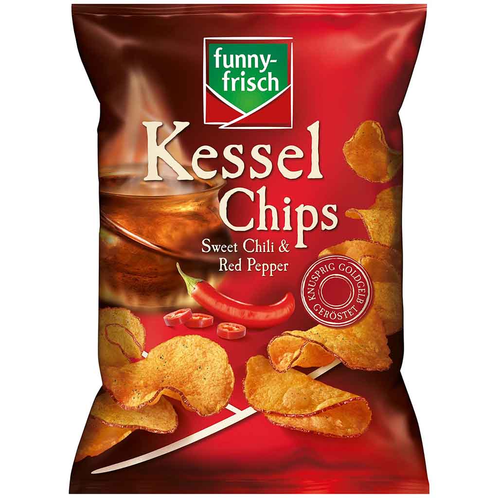 funny frisch Kessel Chips Sweet Chili & Red Pepper 120g MHD 22.12.25