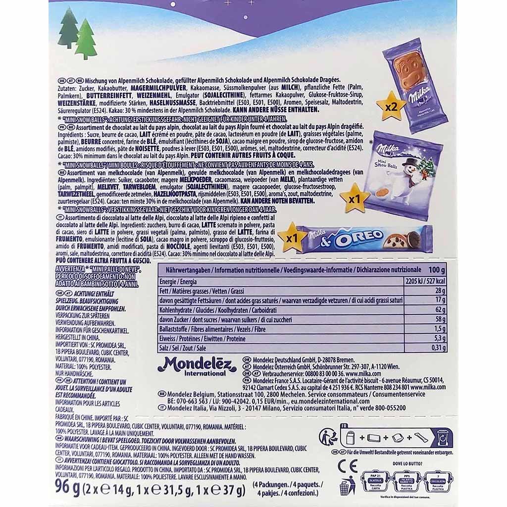 Milka Plüschtier & Schokoladenmischung Reentier  96g  Rückseite