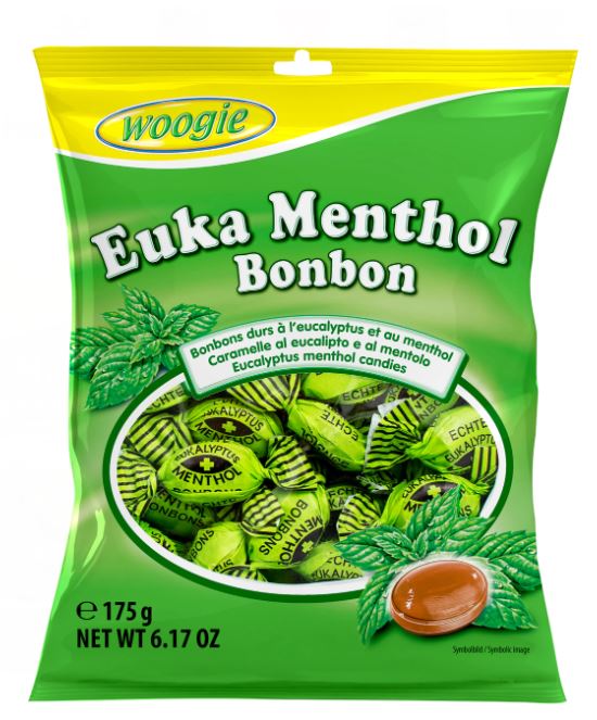 Woogie Bonbons Euka Menthol 175g MHD 12.06.28